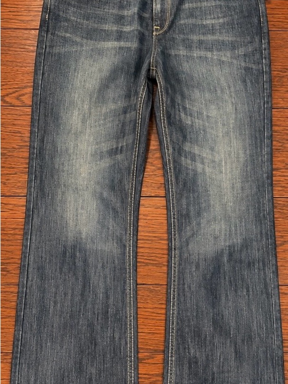 PD&C Men's Bootcut Washed Blue Jeans